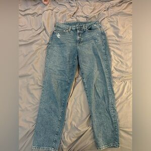 h&m dark blue high waisted jeans